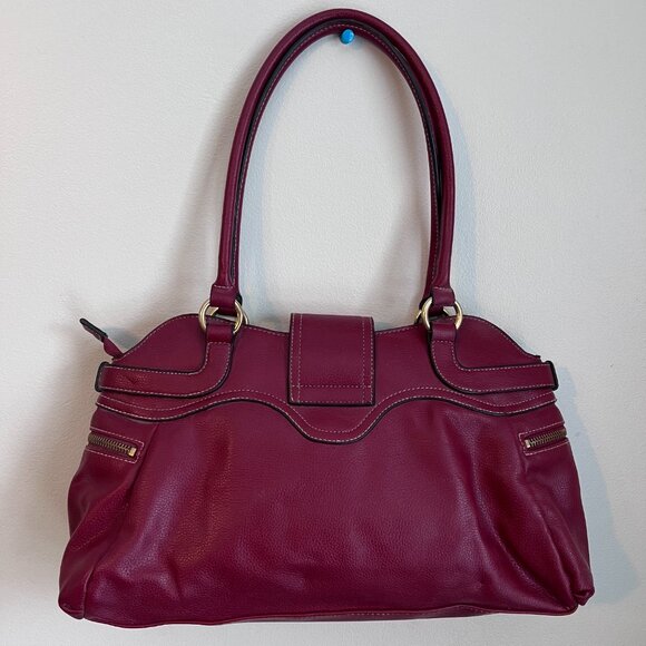 Unbranded Vintage Burgundy Vegan Leather Handbag - Picture 2 of 9